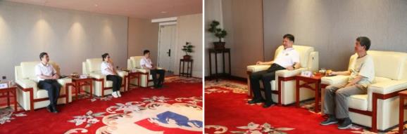 陕西服装学院及五零五药业吕明董事长一行到访新葡的京集团350vip8888股份 陕西服装学院及五零五药业吕明董事长一行到访新葡的京集团350vip8888股份